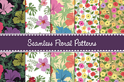 Colorful Seamless Floral Patterns, a Pattern Graphic by wowpatterns (Thumbnail 1 of 4)