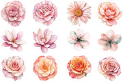 Pastel Watercolor Flower Clipart, an Illustration by DreamCafeArt (Thumbnail 2 of 8)