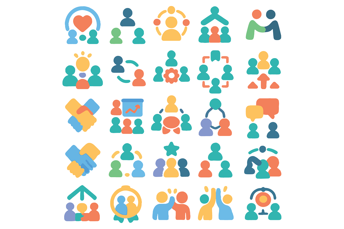 Teamwork & People Icons Pack, an Object Graphic by nikagraphic