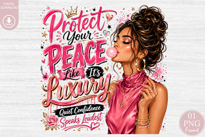 Protect Your Peace Like Its Luxury, a Person Illustration by Rose Art