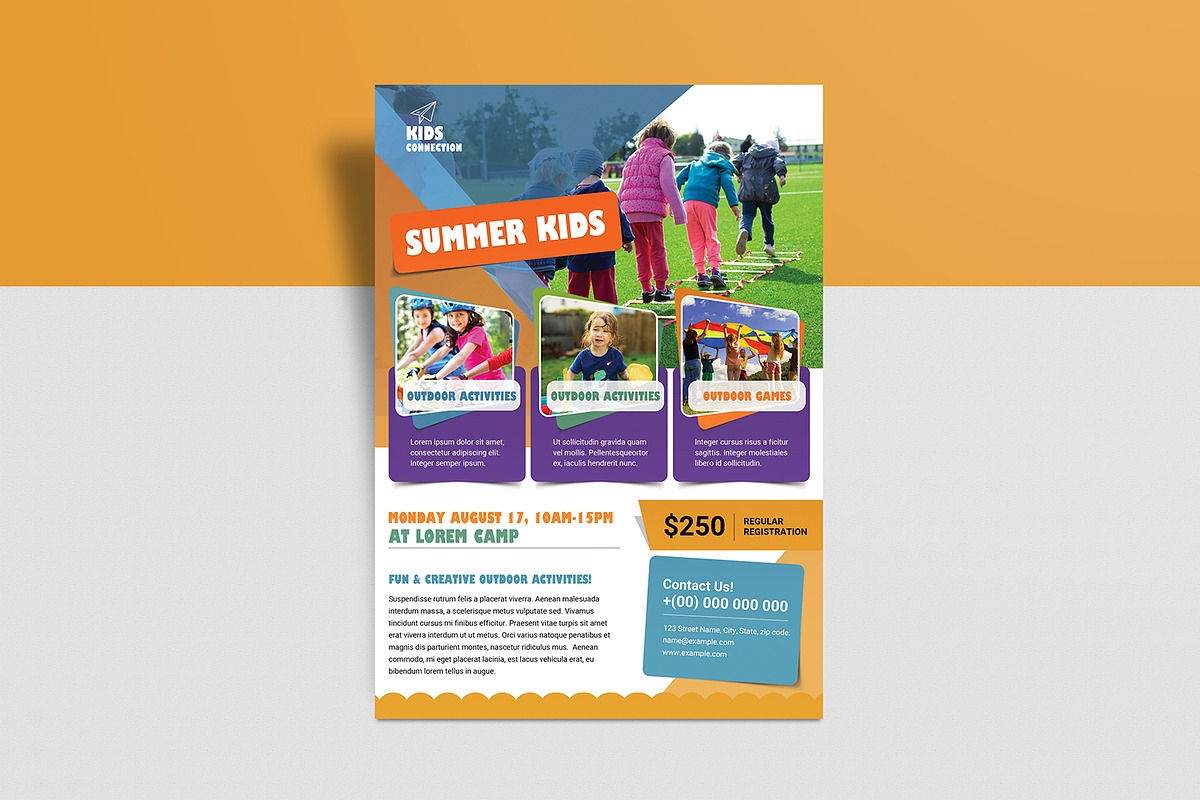 Kids Summer Camp Flyer, a Print Template by retrographix (Photo 4 of 5)