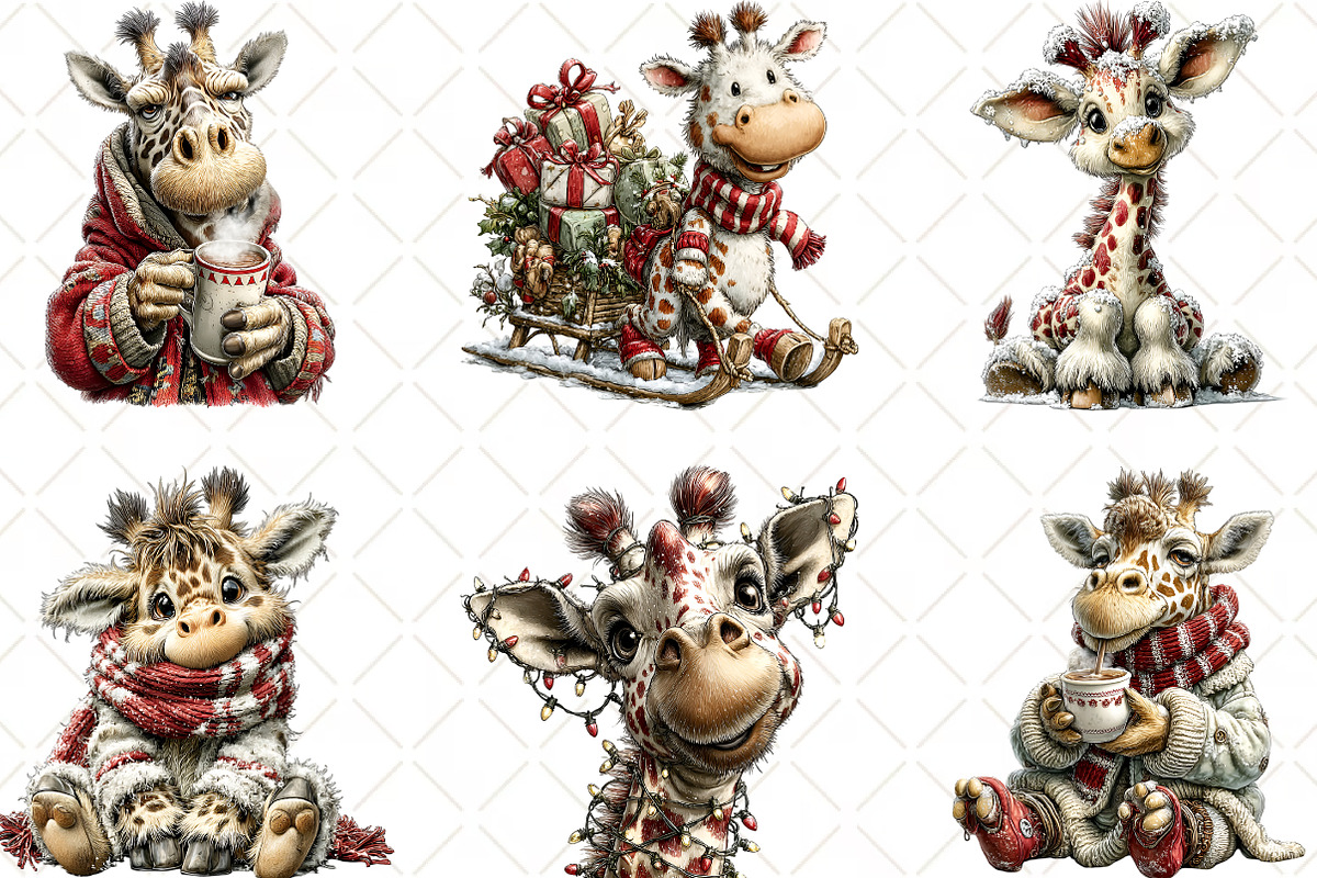 Winter Giraffe Clipart, an Illustration by Black Bird Studio (Photo 3 of 6)