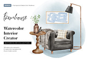 Watercolor Interior Creator, a Decorative Illustration by Kotulska (Thumbnail 1 of 18)