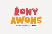 Rony Awons - Funny Font, a Sans Serif Font by Imoodev (Thumbnail 1 of 5)
