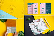 Brochures on yellow mockup set, a Brochure Template by YuMyart (Thumbnail 2 of 6)