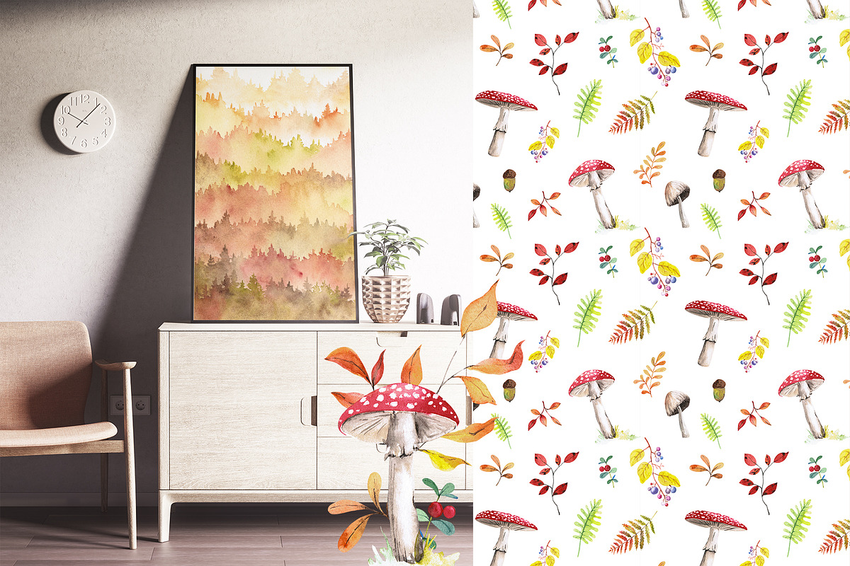 Watercolor autumn forest, a Seasonal Illustration by LeriaArt watercolor (Photo 9 of 9)
