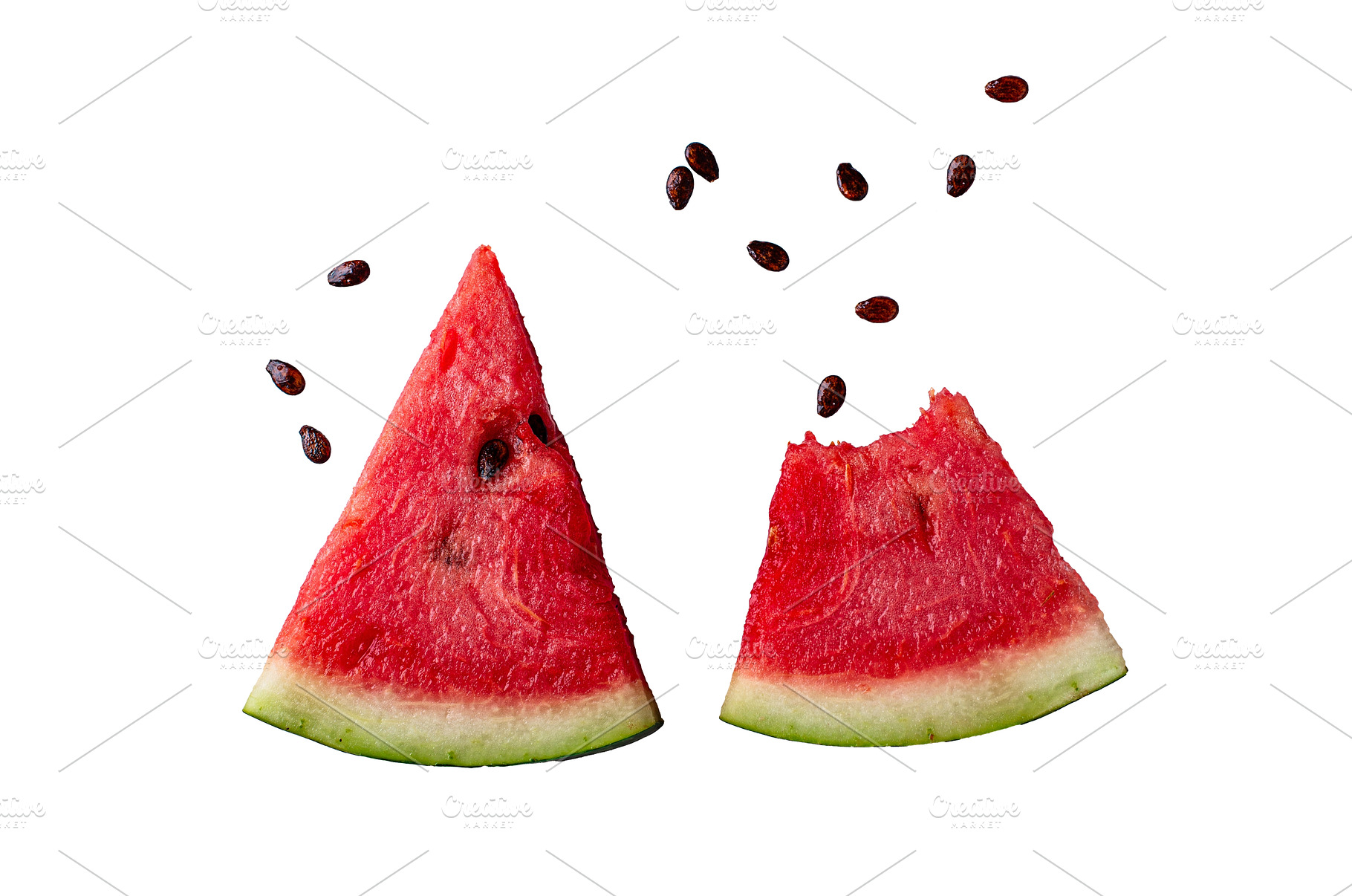 Sliced watermelon isolated on white, a Food & Drink Photo by Yulia Furman