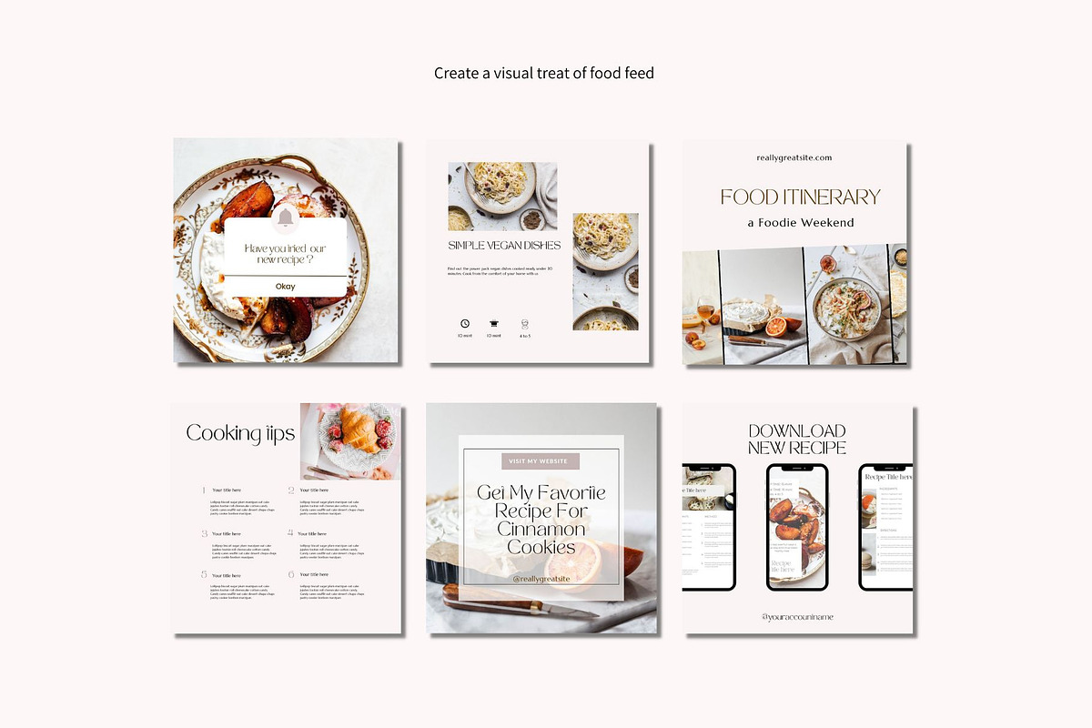 Food Instagram Templates Canva, a Social Media Template by Deepa Template Studio (Photo 8 of 12)