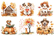 Cute Autumn Dog Sublimation Clipart, an Illustration by CitraGraphics (Thumbnail 4 of 7)