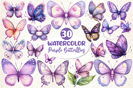 Pastel Purple Butterflies PNG, an Illustration by Dream Creation