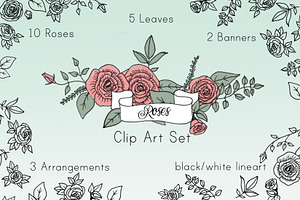 Roses Clip Art Set