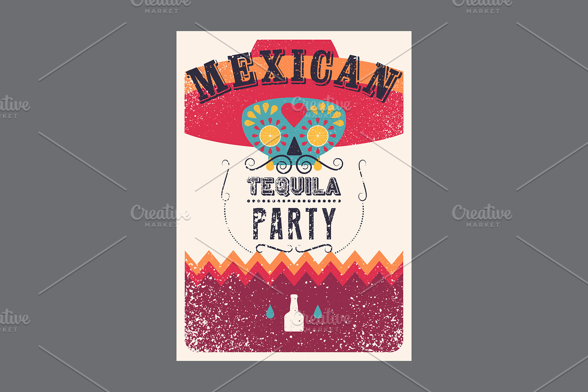 Mexican Party vector poster set., a Food Illustration by PoPaShop (Photo 5 of 10)