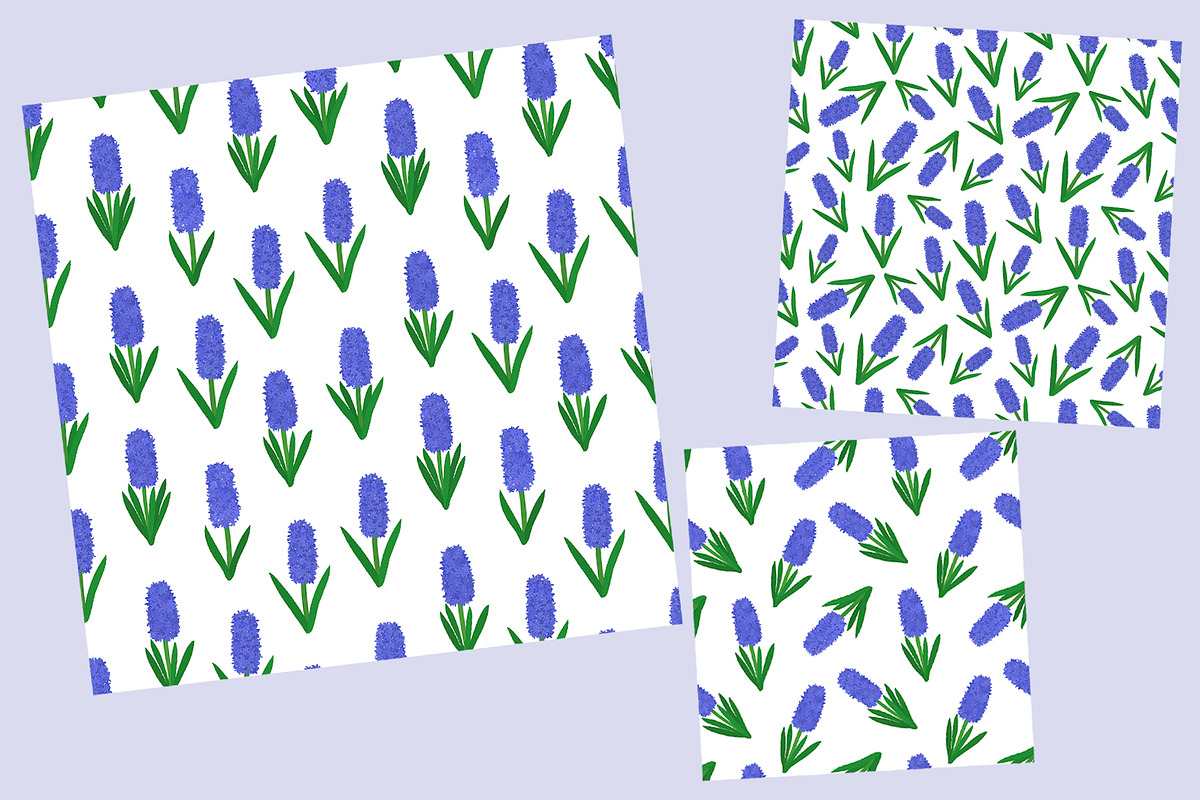 Hyacinths pattern. Hyacinths flower, a Pattern Graphic by IrinaShishkova