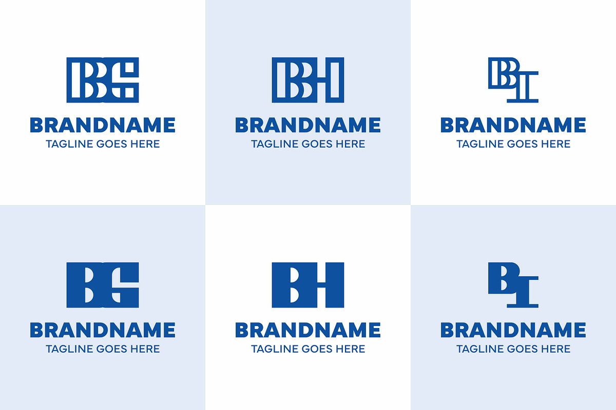 Letters BG BH BI Monogram Logo Set, a Branding & Logo Template by Pray Art Design Studio (Photo 1 of 2)