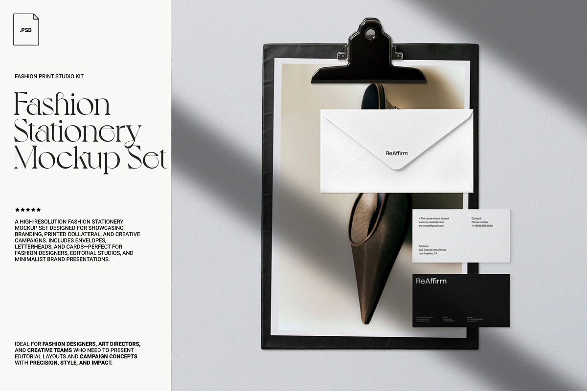 Fashion Stationery Print Mockup, a Mockup by ReAffirm (Photo 3 of 12)