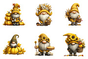 Whimsical Autumn Gnome Clipart, a Seasonal Illustration by CreationArt (Thumbnail 3 of 6)