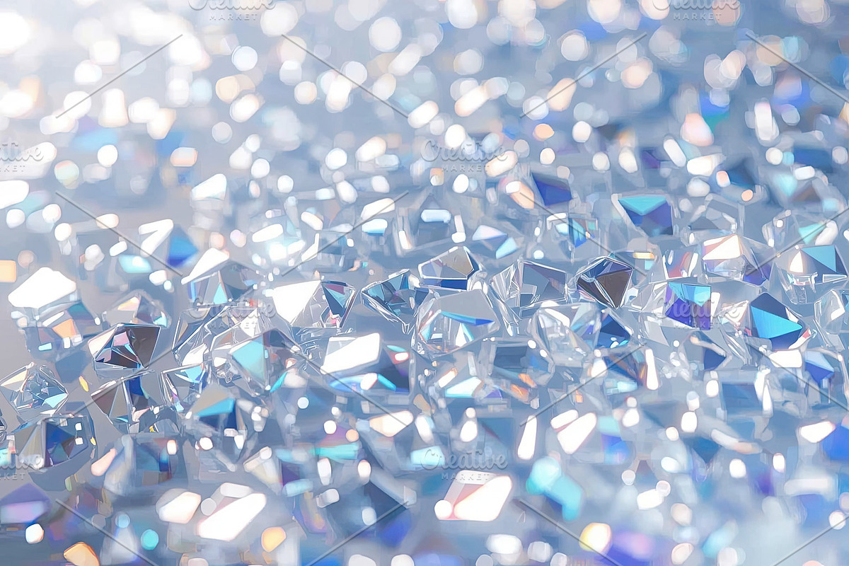 Small faceted crystals, an Illustration by wavebreak