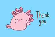 Kawaii Axolotl Set Illustrations, an Animal Illustration by ArtVarStudio (Thumbnail 5 of 5)