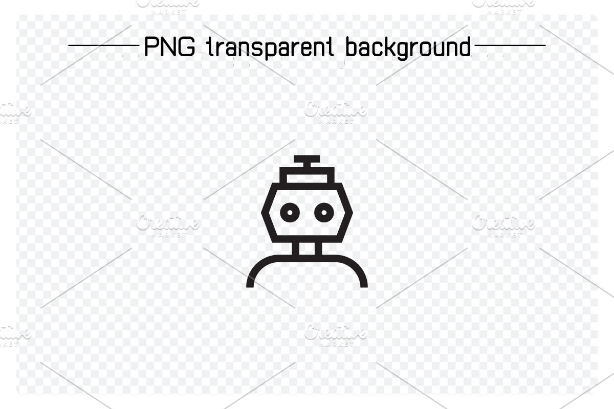 Cartoon Robot Profile Icons, an Outline Icon by Designfour (Photo 6 of 7)