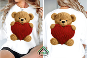 Knitted Teddy Bear with Heart Png, an Illustration by Craft Nest (Thumbnail 7 of 7)
