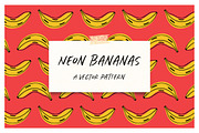 Neon Bananas Repeat Vector Pattern, a Pattern Graphic by K McCormack Designs (Thumbnail 1 of 4)