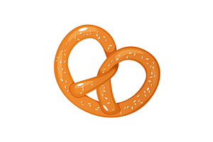 Bavarian pretzel bun, a Food Illustration by Elen_Art