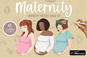 Maternity Character Portrait Brushes, a Brush Add-On by Brushed Rose (Thumbnail 1 of 4)