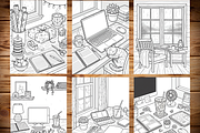 Book Lover Adult Coloring Pages, a Brochure Template by LA Design (Thumbnail 3 of 7)