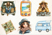 Watercolor Summer Road Trip Clipart, an Illustration by Rose Art (Thumbnail 4 of 4)
