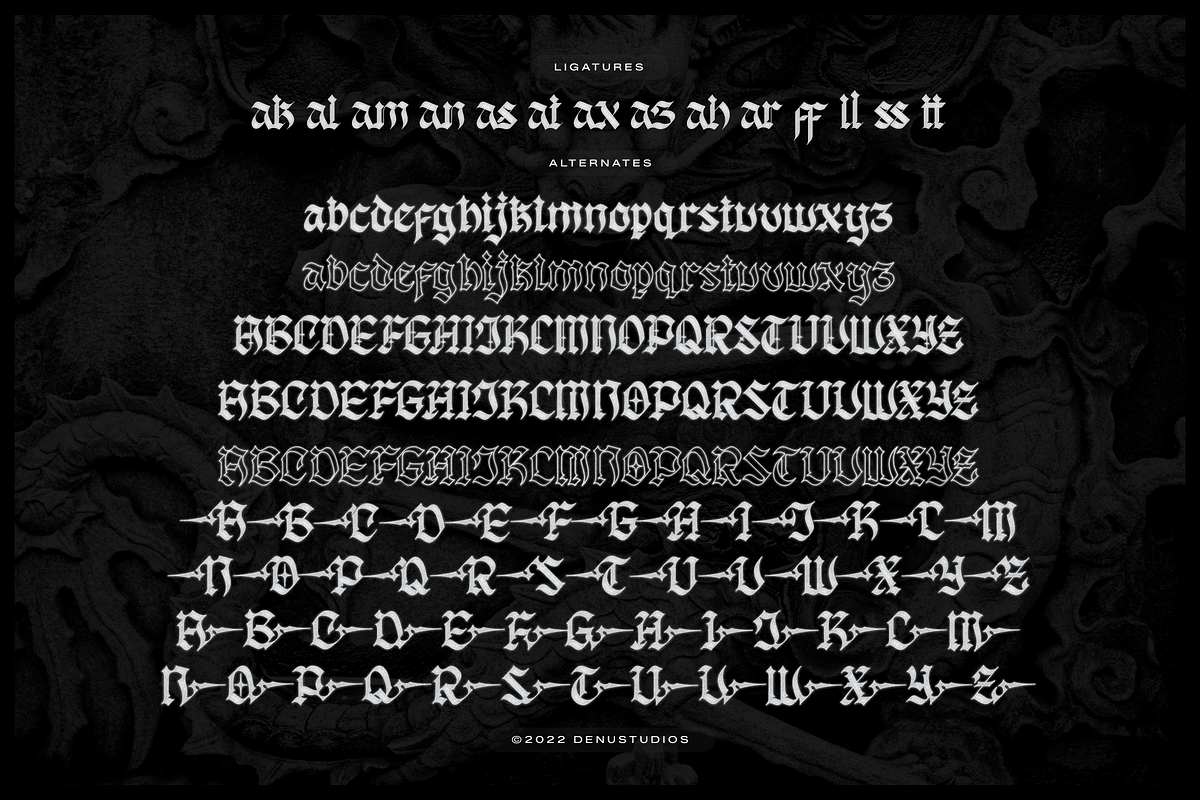 Jeff Zorvyk | Blackletter Typeface, a Blackletter Font by Denustudios (Photo 11 of 12)