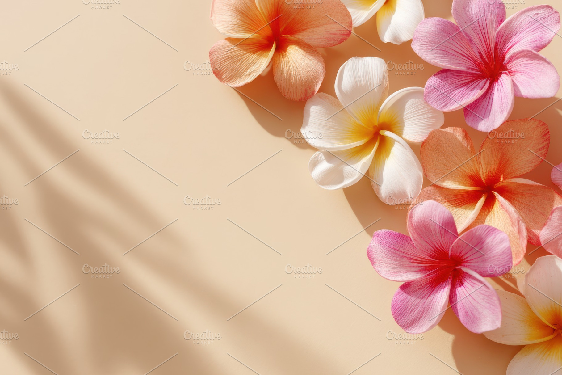 Beautiful flowers on beige background, a Nature Photo by AlyaAnd