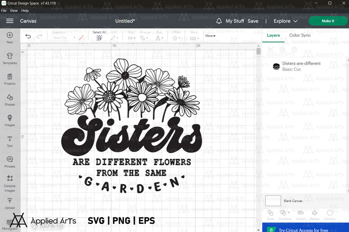 Sister SVG, Sisters are Flowers SVG, an Object Graphic by Applied Arts (Photo 9 of 10)