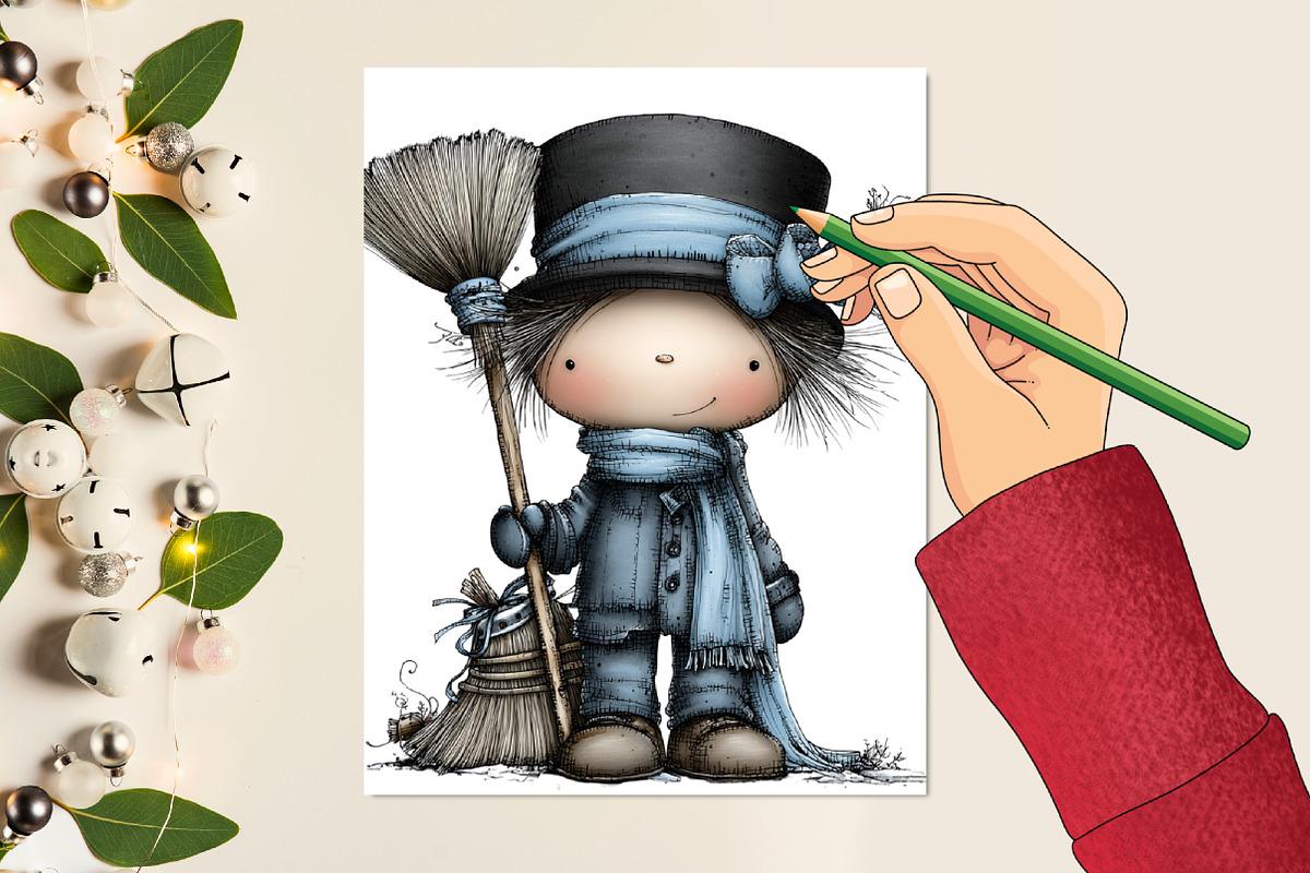 Cute Christmas Watercolor Clipart, an Illustration by designcity5 (Photo 4 of 5)