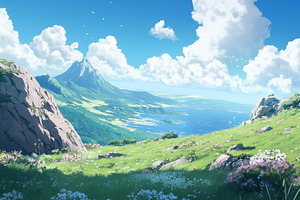Breathtaking anime landscape, a Nature Photo by MistyDay