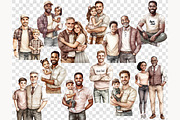 Fathers Day Clipart PNG, a Person Illustration by GlamArtZhanna (Thumbnail 8 of 8)