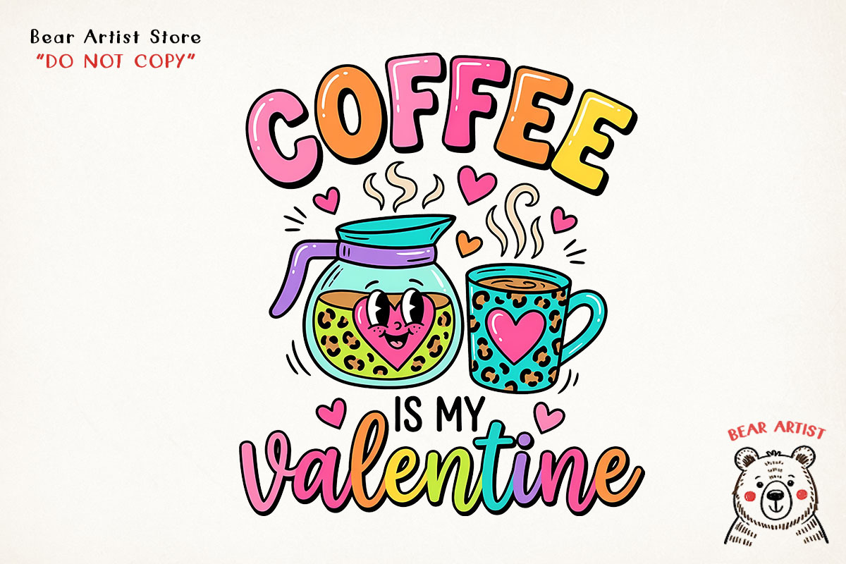 Valentine Love & Coffee Illustration, an Illustration by GlitterCraft (Photo 11 of 41)