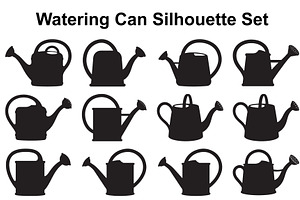 Classic Watering Can Silhouette Set, an Object Graphic by Creativeshirt