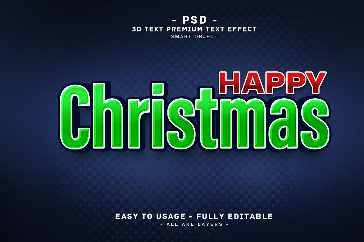 Festive happy christmas text effect, a Layer Style Add-On by Md Jahidul99