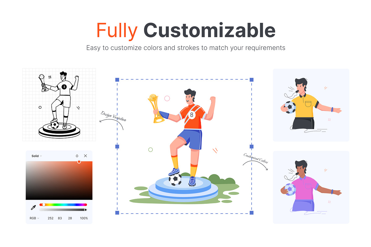 Flat Soccer Illustrations, a Sport Illustration by Vectors Market (Photo 3 of 11)
