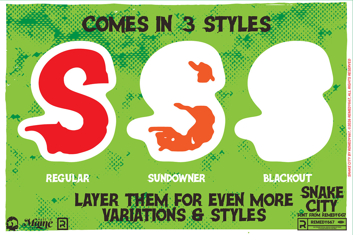 Snake City - Layered Font, a Script Font by Remedy667 (Photo 6 of 9)