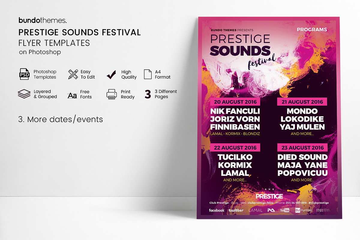 Prestige Sounds Festival Flyer, a Flyer Template by Bundo Themes (Photo 4 of 5)
