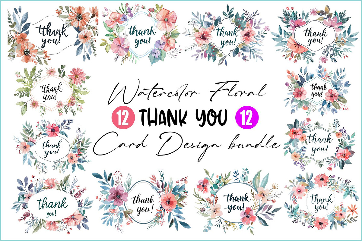 Elegant Floral Greeting Bundle, an Illustration by musafir_fashion (Photo 1 of 13)