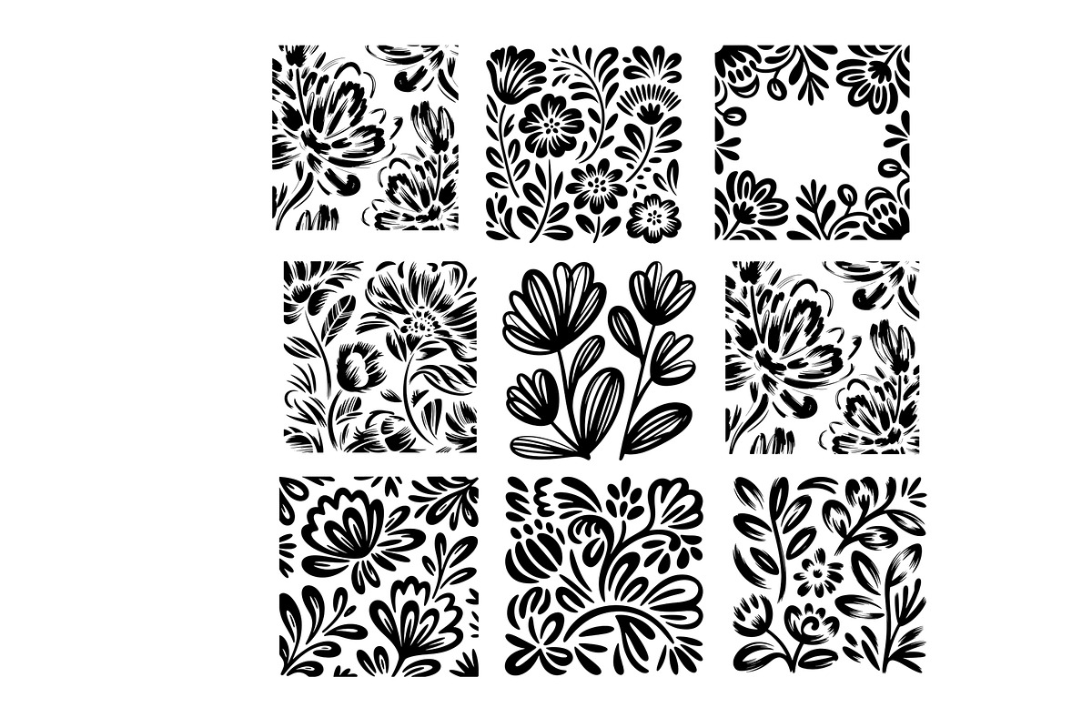 DOODLE FLORAL PATTERNS 20 SVG, a Pattern Graphic by SketchArtStudio (Photo 2 of 3)