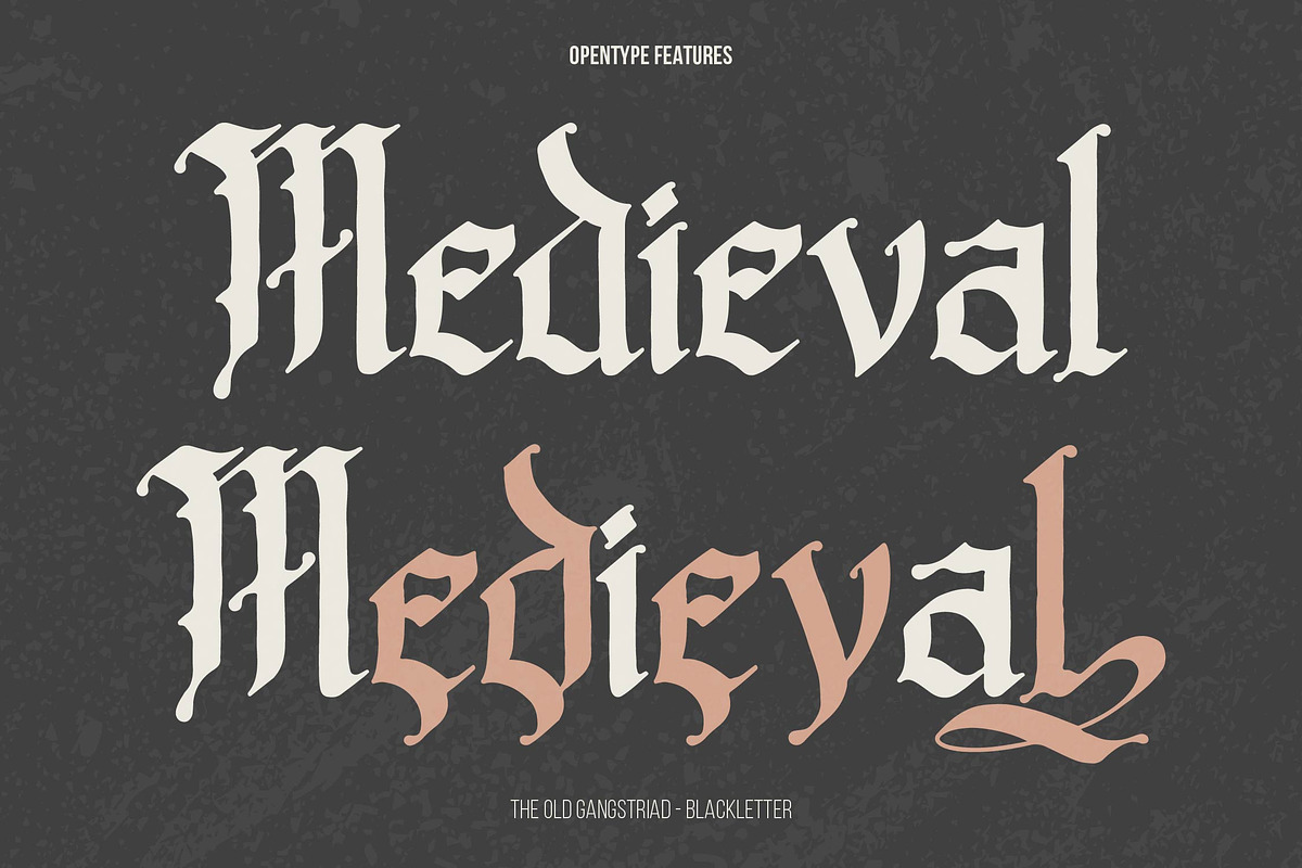Old Gangstriad Blackletter Typeface, a Blackletter Font by Denustudios (Photo 3 of 14)