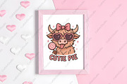 Valentine Highland Cow PNG, an Illustration by CraftArtStudio (Thumbnail 4 of 4)