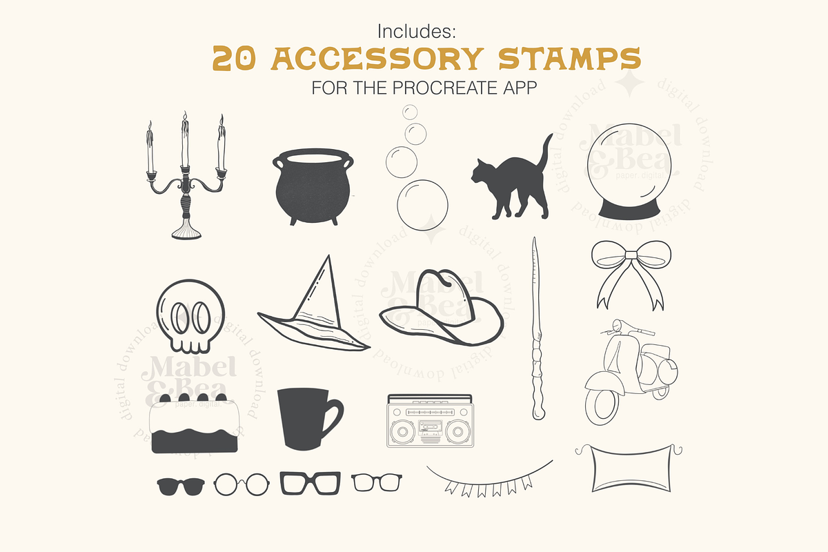The Ghost Creator Stamp Brush Pack, a Brush Add-On by Mabel & Bea (Photo 4 of 7)