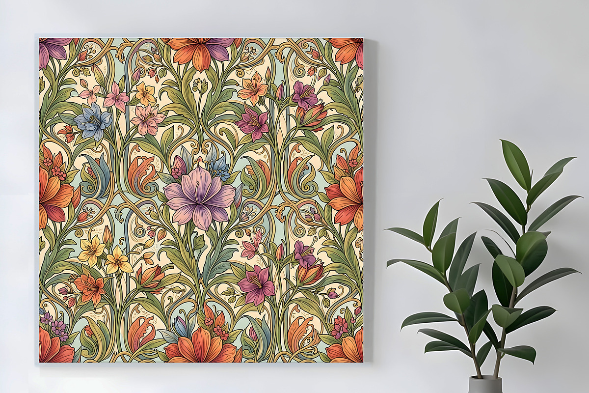 Vintage Decor Floral Background, a Decorative Illustration by Sharon Schwalbe (Photo 6 of 6)