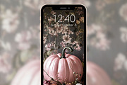 Pink Pumpkin phone wallpaper set, a Graphic by Kalindiprints (Thumbnail 1 of 6)