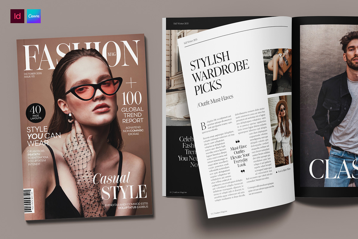 Fashion Magazine Template, a Magazine Template by BrandPacks (Photo 1 of 7)