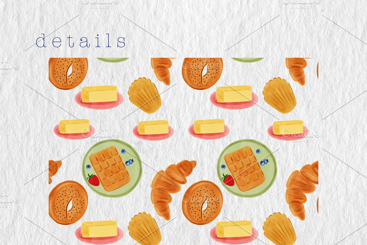 Breakfast WATERCOLOUR clipart pack, a Decorative Illustration by Oleksandra Illustrates (Photo 18 of 27)